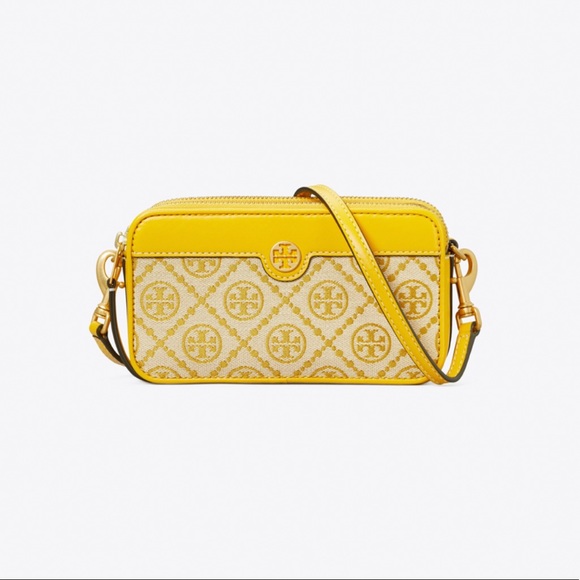 NEW Tory Burch T Monogram Jacquard Double-Zip Mini Bag - Picture 8 of 9